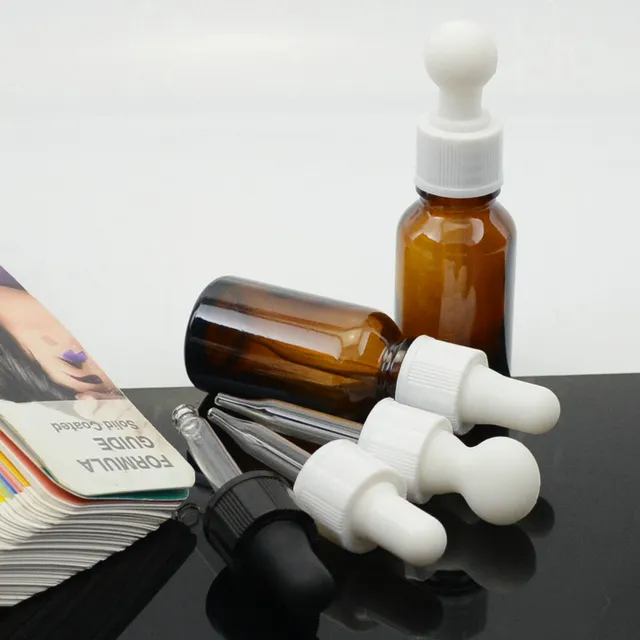 15 Ml Amber Round Essential Oil Boston Glass Bottle with White Dropper