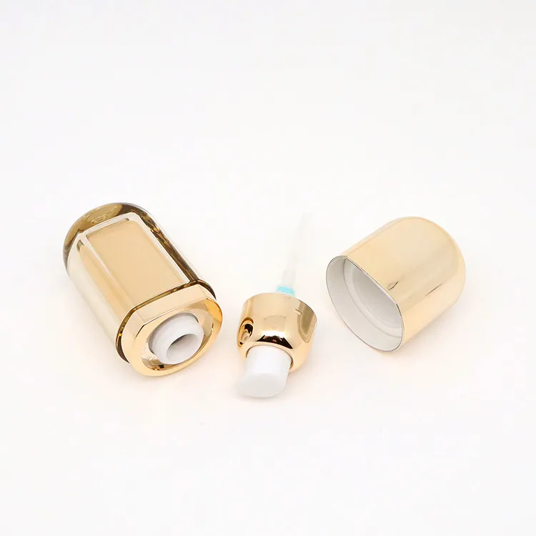 15ml, 30ml Gold Plating Color Cosmetic Bottle with Semicircular Shape