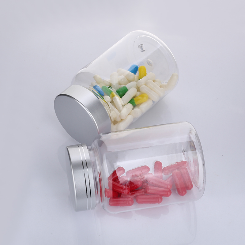190ml Clear Pet Bottle Empty Plastic Pill Container Vitamin Capsule