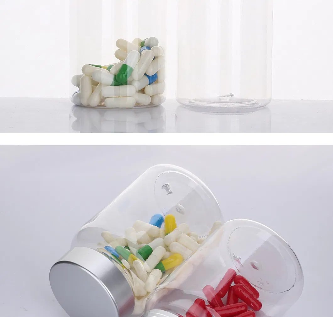 190ml Clear Pet Bottle Empty Plastic Pill Container Vitamin Capsule