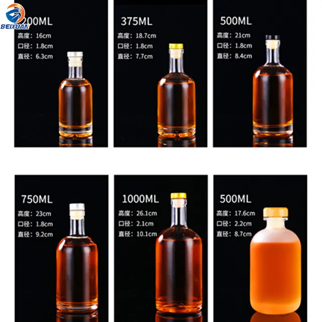 200ml 375ml 500ml 750ml 1000ml Vodka Bottle Vodka Glass Bottle Empty Absolut Vodka Bottle