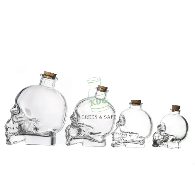200ml 400ml Customize Skull Glass Wine Drinking Glass Gift Engraved Vodka Spirits Whiskey Halloween Christmas Birthday Decoration Bottle
