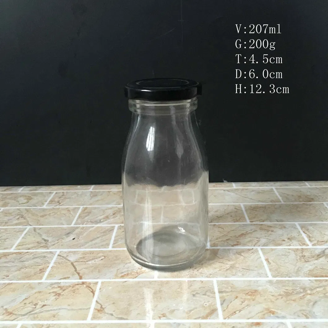 200ml 7oz Glass Dairy Yogurt Bottle Fresh Milk Glass Bottle