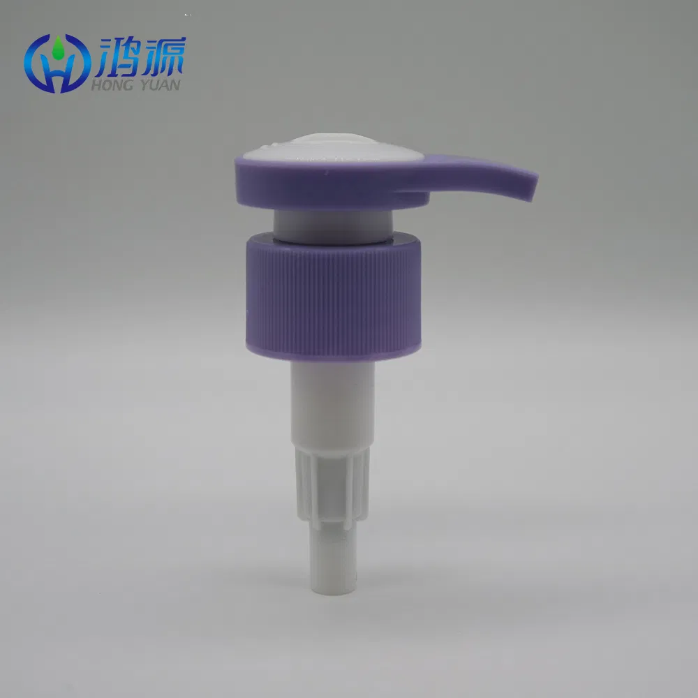 28 410 Purple Color Ribbed Lotion Pump for Bottle