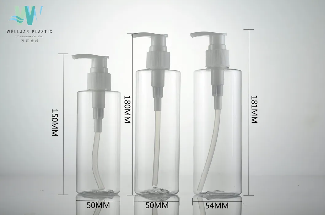 300ml Hot Sale Pet Flat Shoulder Bottle with Lotion Pump