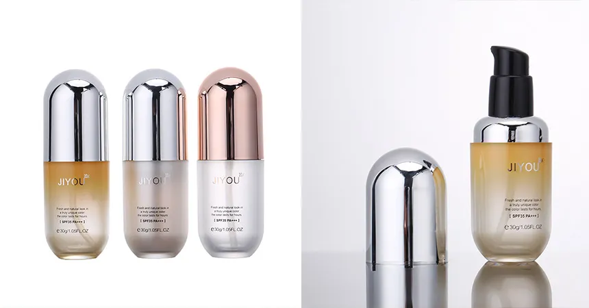 30ml New Design Capsule Shape Plastic Cosmetics Lotion Bottle for Foundation Make up Packaging