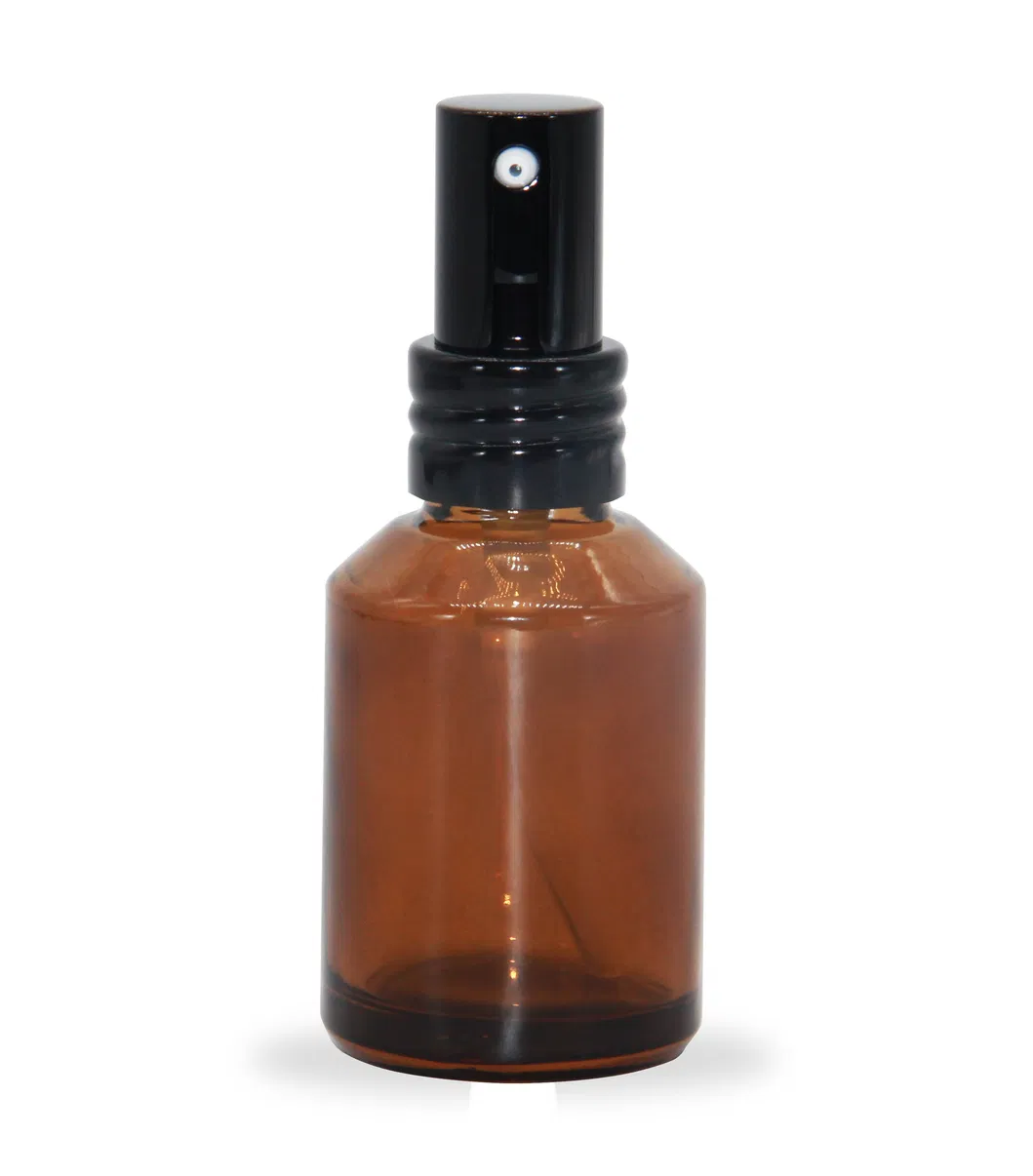 30ml Tawdry Green Black Small Cover Oblique Shoulder Glass Press Cosmetics Lotion Essence Pressure Pump Bottle