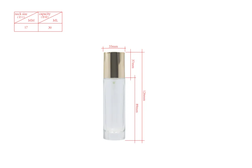 30ml The New Electroplating Cap Cosmetic Serum/Emulsion Glass Bottle