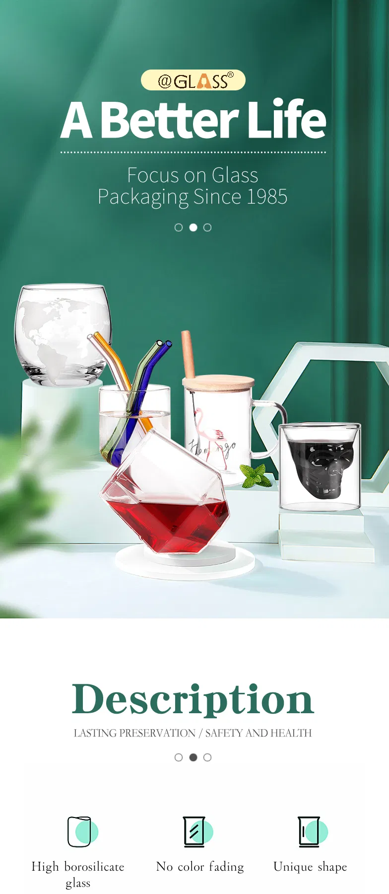 385ml Glass Beverage Bottle for Packing