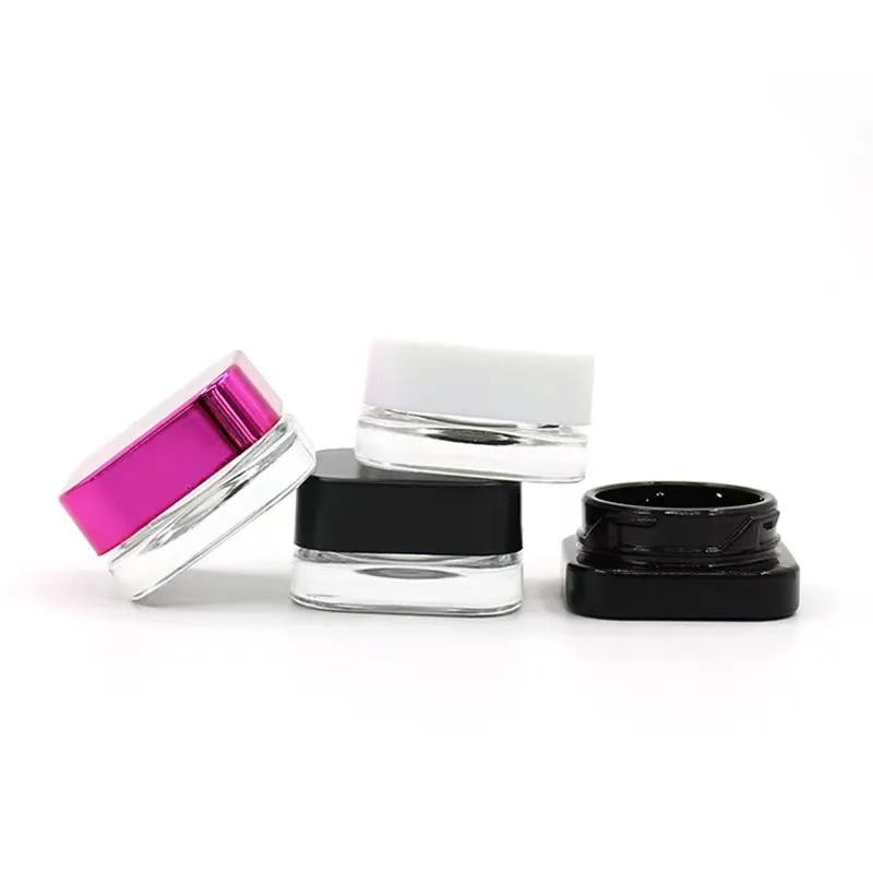3G/5ml/7ml/9ml CRC Glass Jars Food Packaging Crystal Glass Jar Weed Glassware Flower Oil Concentrate Bottle