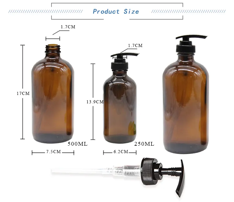 4oz 8oz 16oz Hot Stamping Empty Glass Dropper Essential Oil Bottle