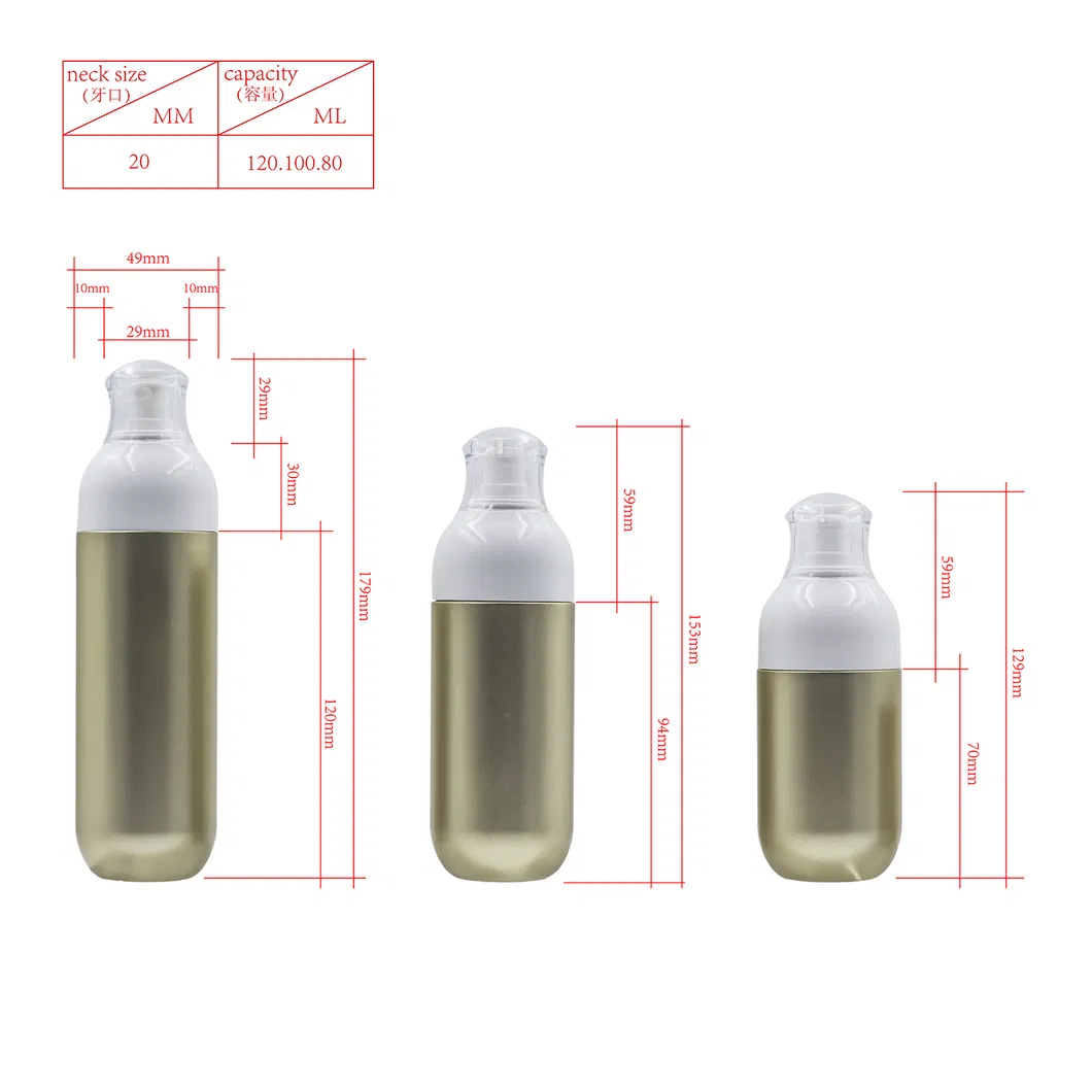 50ml/100ml/150ml Pump Plastic Coating Cosmetic Packaging Lotion Bottle.