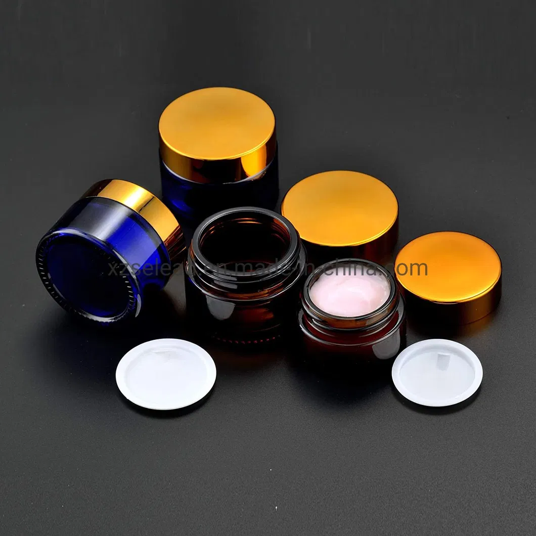 Amber Glass Cream Jar with Sloping Shoulder Moisturizer Glass Jar