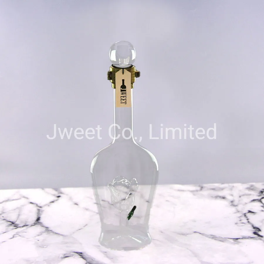 Borosilicate Glass Alcohol Bottle Vodka Bottle with Cork Top Lid