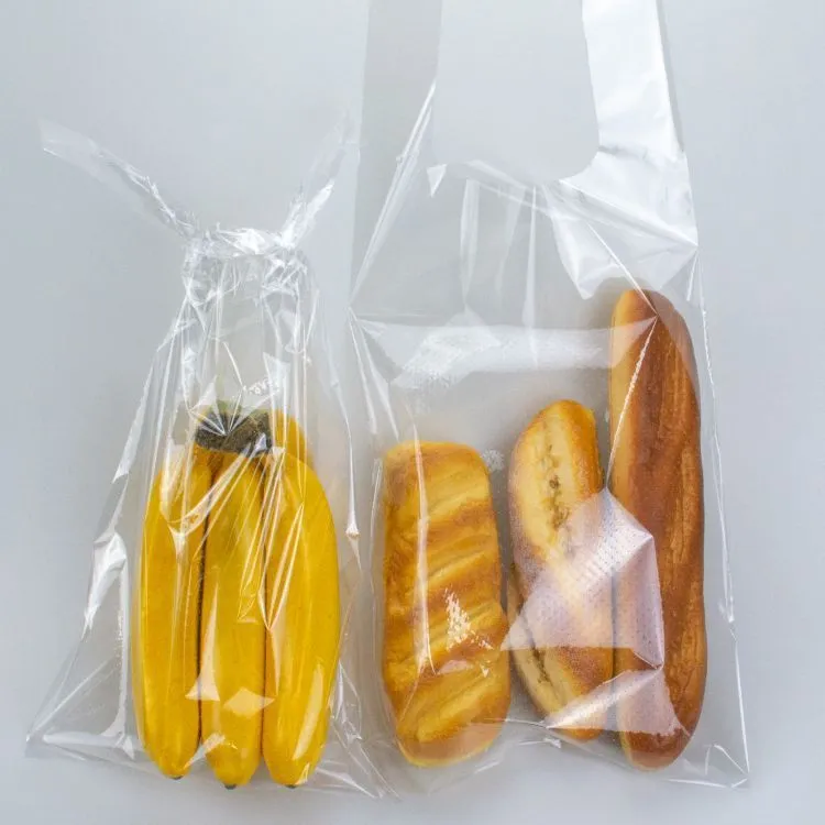 Bread Micro Perforate Bag Cellophane Plastic Vest T-Shirt Bag Lettuce Packaging Bag