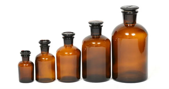 Clear and Amber Reagent Glass Apothecary Bottle Lab Apothecary Jars