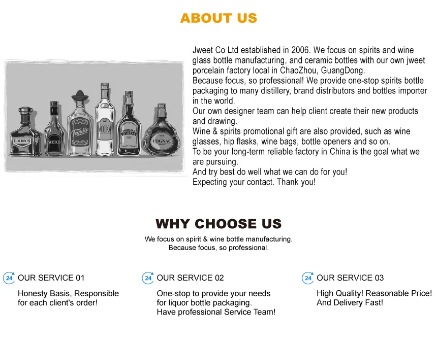 Custom 500ml 700ml 750ml Glass Bottle Clear Empty Glass Bottles Vodka Whisky Brandy Tequila Gin Liquor Spirits Glass Bottle