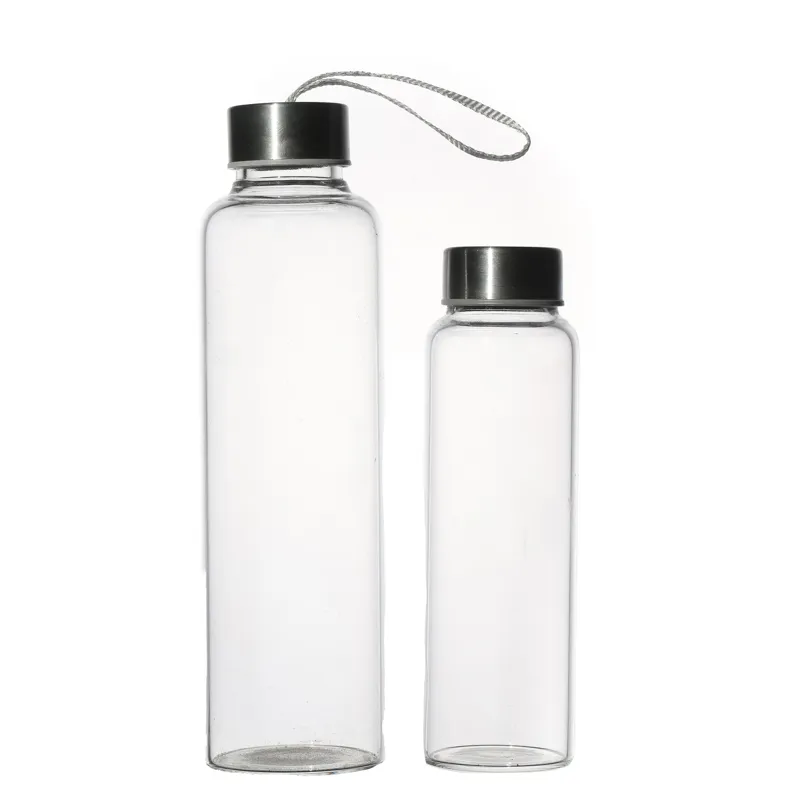 Custom Logo High Borosilicate Glass Bottle 300ml 400ml 500ml Water Bottles for Beverage Packaging