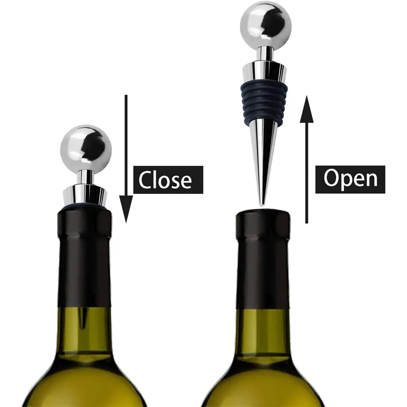 Custom Metal Pourer Spout Alcohol Bar Tool Zinc Alloy Silver Cocktail Champagne Red Wine Drink Stoppers Bottle Pourers