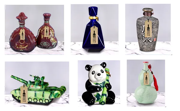 Custom Unique Shaped Polygon 750ml Ceramic Bottle