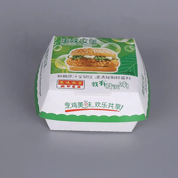 Customized Disposable Chip Box Chicken Nuggets Box Foldable Baked White Card Deep-Fried Snack Bo