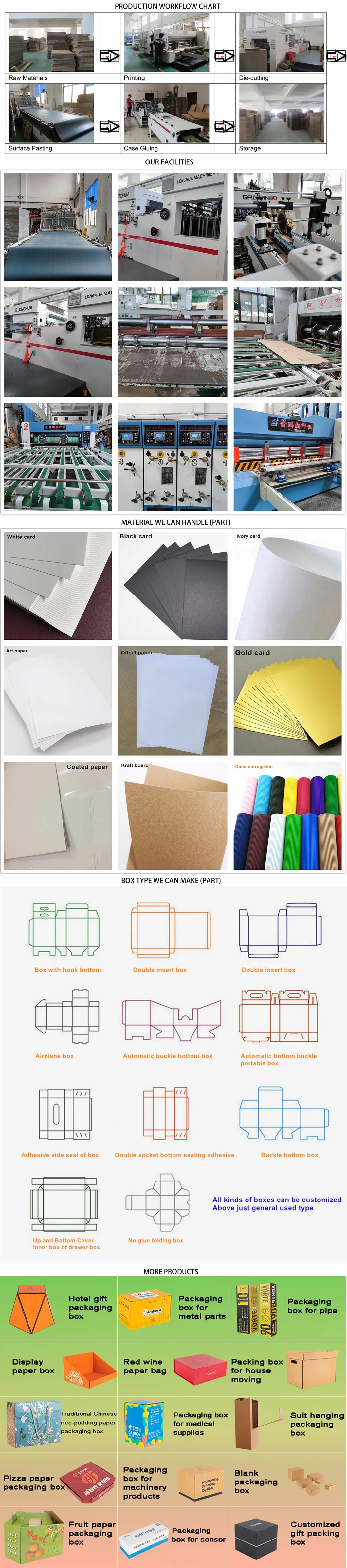 Customized Silk Inserted Wedding Birthday Party Rectangle Paper Gift Packaging Box with Color Printing