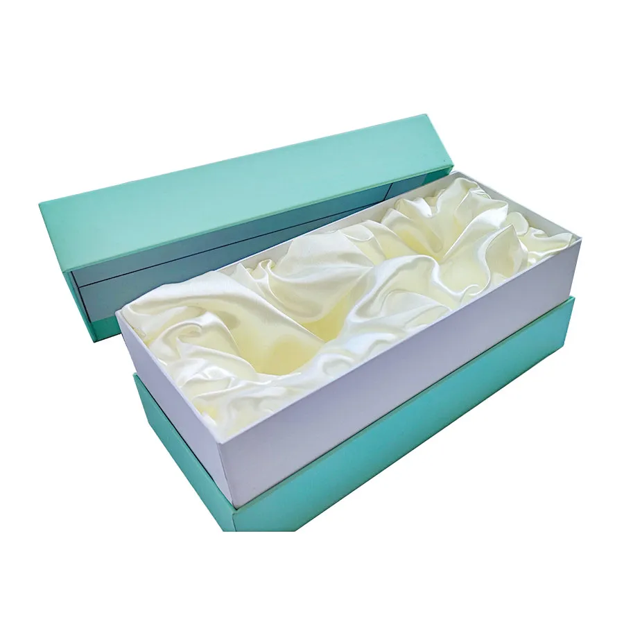 Customized Silk Inserted Wedding Birthday Party Rectangle Paper Gift Packaging Box with Color Printing