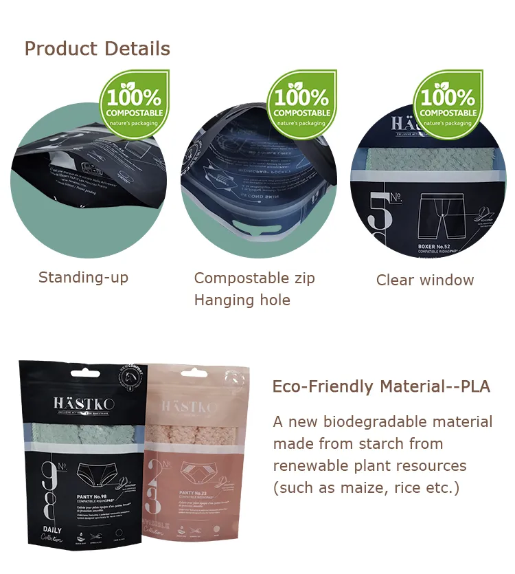 Customized Top Ziplock Zipper Bag Reusable Plastic Packing for Underwear, Towels, Handkerchiefs, Scarves