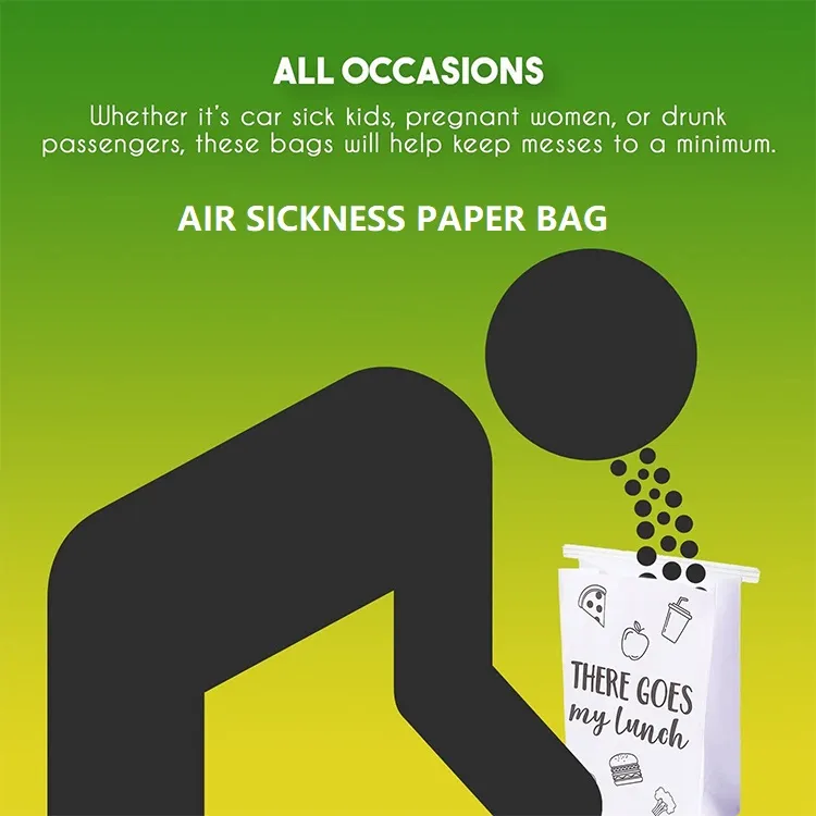 Disposable Airline PE Coated Vomit Paper Bag