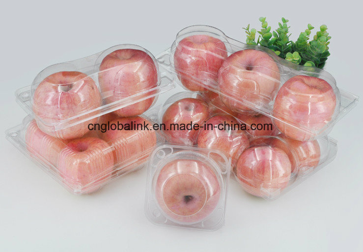 Disposable Plastic Apple Packaging Box for 3 PCS Fruit Packaging Punnets
