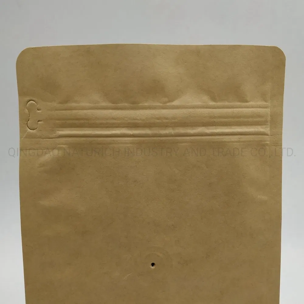 Eco-Friendly Kraft Coffee Bag with Valve 1lb/16oz Universal Coffee Bean Packaging Bag