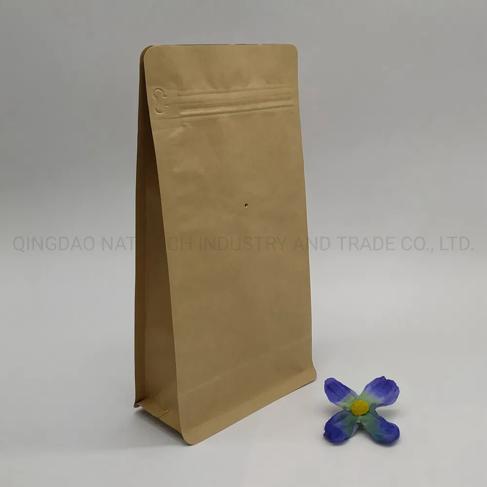 Eco-Friendly Kraft Coffee Bag with Valve 1lb/16oz Universal Coffee Bean Packaging Bag