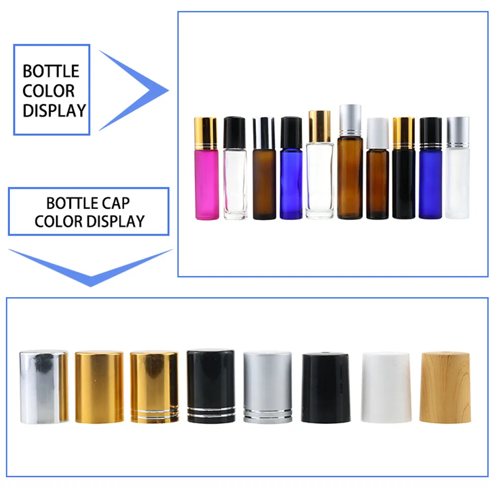 Factory Wholesale 1ml 2ml 3ml 5ml 10ml Colorful Rollon Mini Sample Glass Bottle for Essential Oil