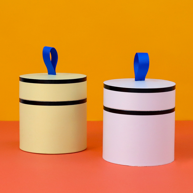 Firstsail Best Price Round Cardboard Candle Jars Boxes Packaging Scented Fragrance Gift Paper Tube with Ribbon Handle