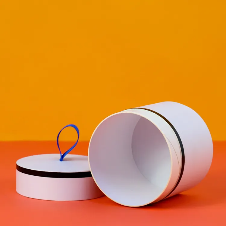 Firstsail Best Price Round Cardboard Candle Jars Boxes Packaging Scented Fragrance Gift Paper Tube with Ribbon Handle