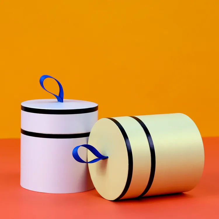 Firstsail Best Price Round Cardboard Candle Jars Boxes Packaging Scented Fragrance Gift Paper Tube with Ribbon Handle