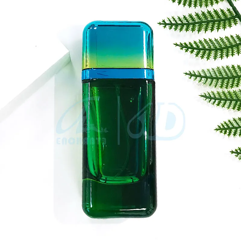 Flat Square Shape Round Perfume Cap China Luxury Black Perfume Bottle