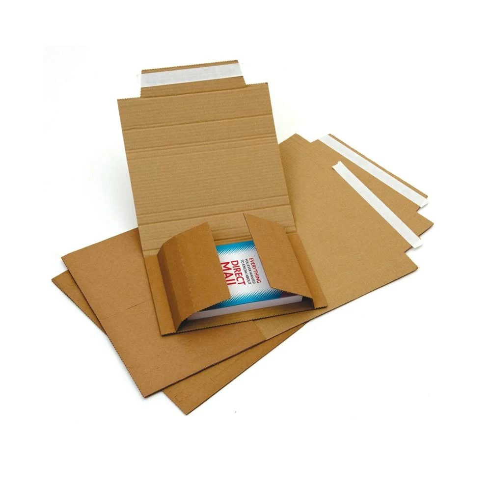 Flexo Printing Brown Easy Fold Flat Corrugated Recyclable Book Wrap Mailer Mailing Box Cardboard Packaging Book Mailing Box