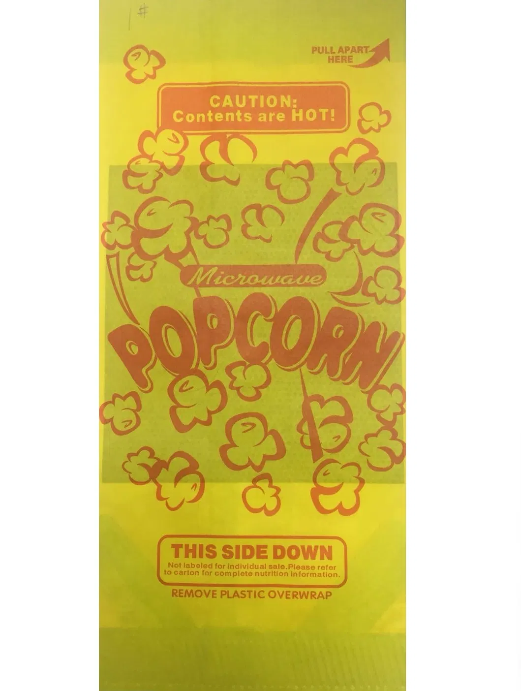 Folding Greaseproof Paper Security Seal Gourmet Microwave Popcorn Brown Bag