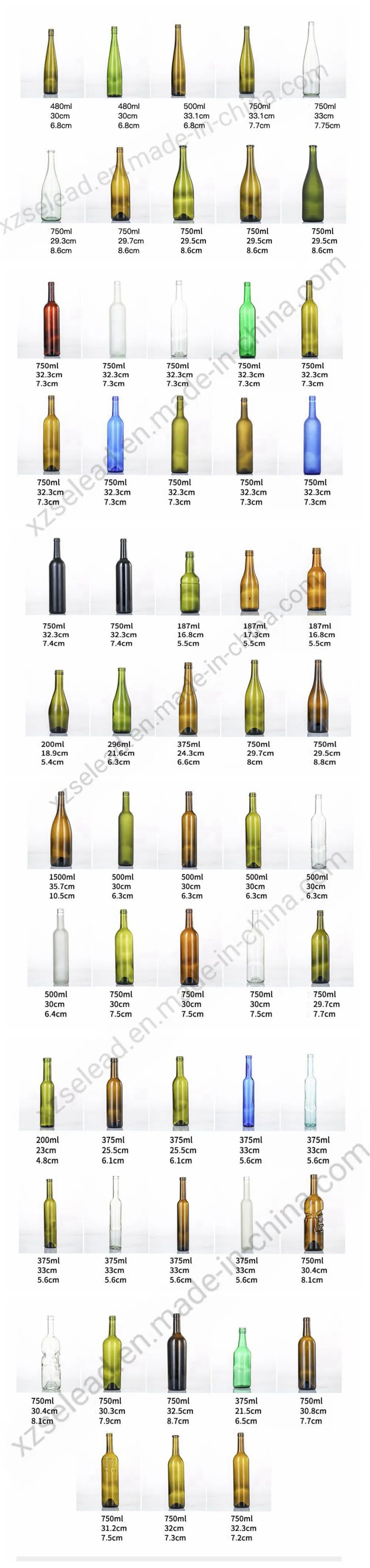 Free Samples Flint/Frost/Color Sprayed 500ml 750ml 1000ml 1750ml Liquid Crystal Glasses Decanter Wine Clear Whiskey Glass Bottle