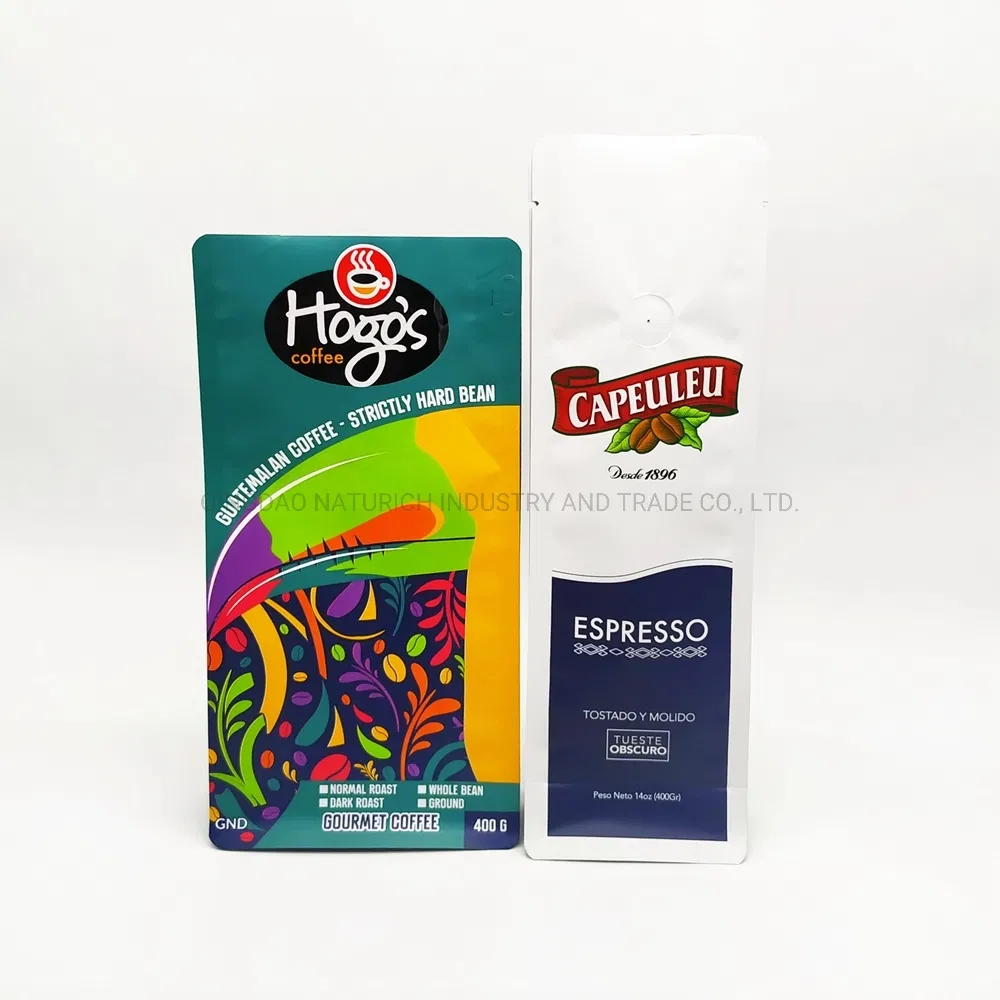 Golden PLA Corn Starch Coffee Bag 454G 1lb PLA Coffee Bag with Valve