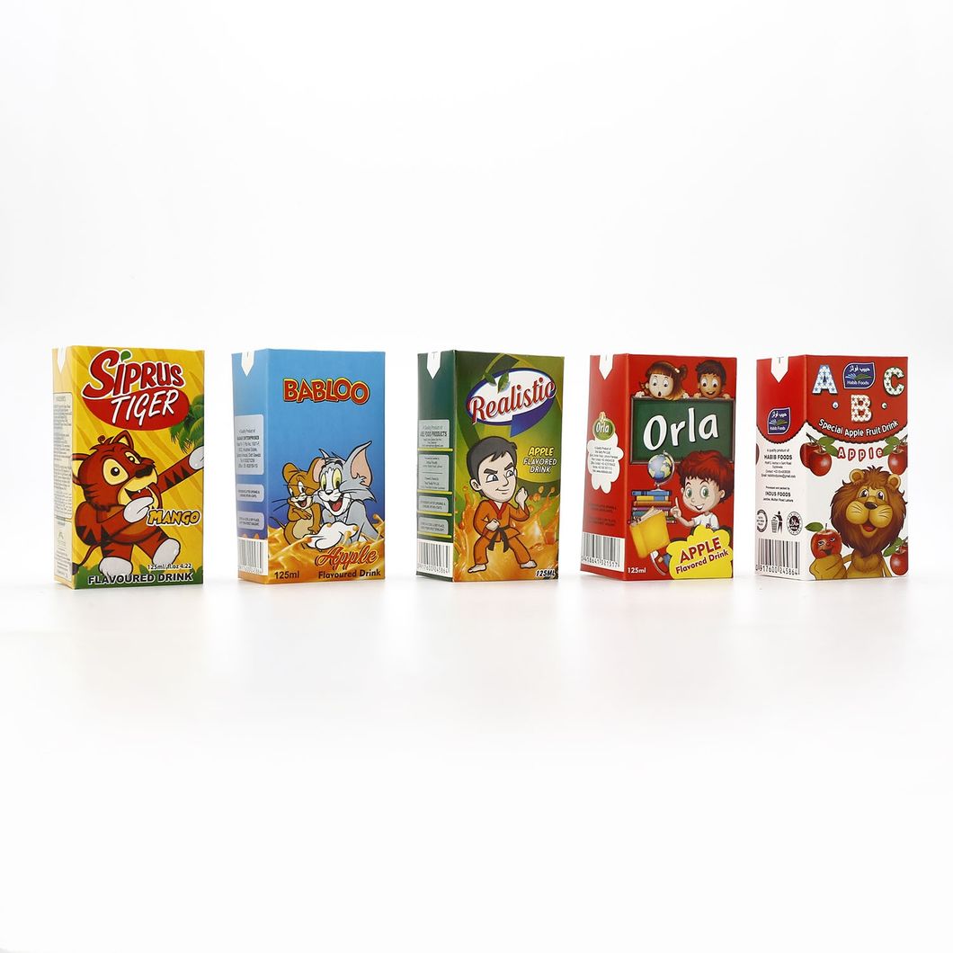 Heli Pak Juice Box Packaging, Gable Top Carton, Brick Shape Carton, 200ml 250ml 500ml 1000ml