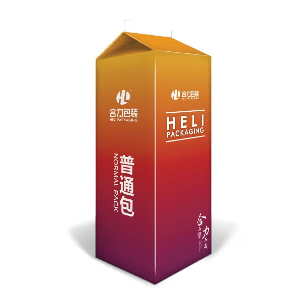 Heli Professional 1000ml Embossing Food Top Boxes Gable Box Packaging for Juice