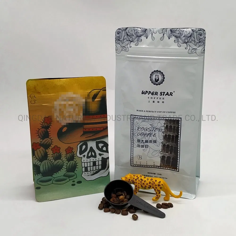 High Style 16oz/1lb Plastic Coffee Bag with Valve and Zipper