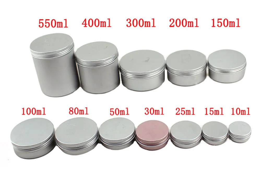 Hot Gold White Matt Black Screw Aluminum Packing Tin Jar