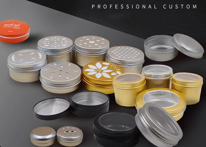 Hot Gold White Matt Black Screw Aluminum Packing Tin Jar