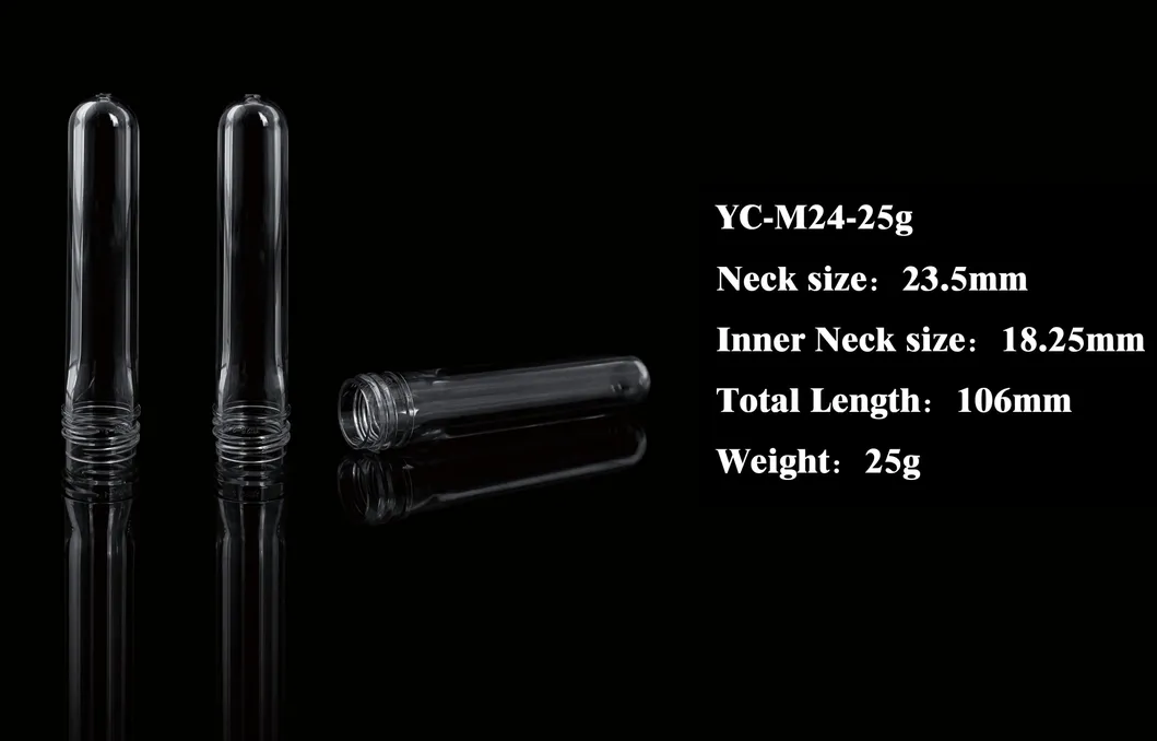 Hot Sale 24mm 25g Pet Preform for 250ml-300ml Cosmetic Bottle Perfume Bottle Plastic Bottles