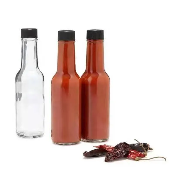 Hot Sale Custom Label Sticker Woozy Glass 155ml Chili Hot Sauce Bottles with Screw Lid