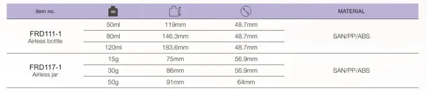 Hot Seller Airless Bottles Vacuum Cosmetic Jar for Skin Cream