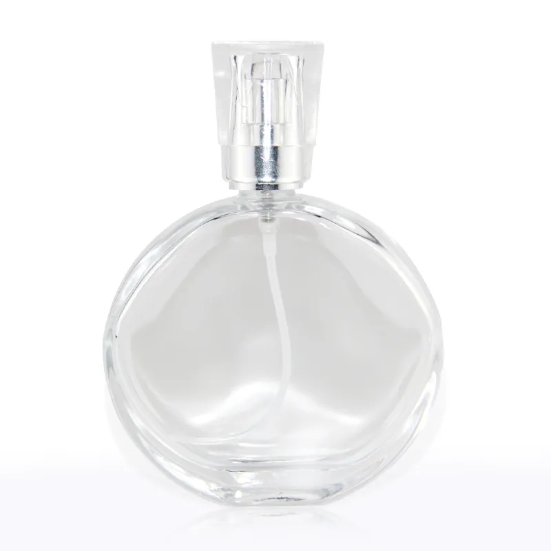 Hot Style 100ml Empty Perfume Bottle Round Transparent Parfum Bottle Spray Glass Bottle